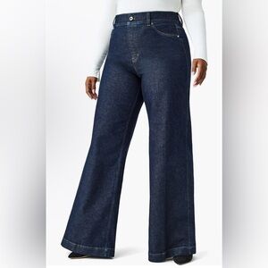 Spanx nwt Women's Wide Leg pull Jeans - Dark Blue 1X XL